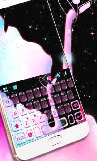 Galaxy Pink Paint Tema de teclado 1