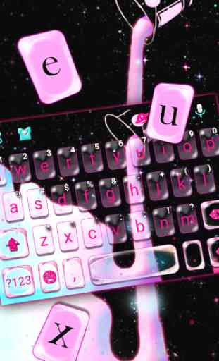 Galaxy Pink Paint Tema de teclado 2