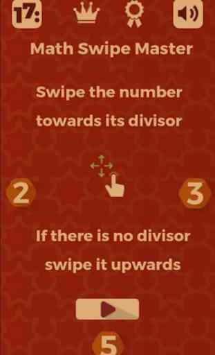 Math Swipe Master - division 1