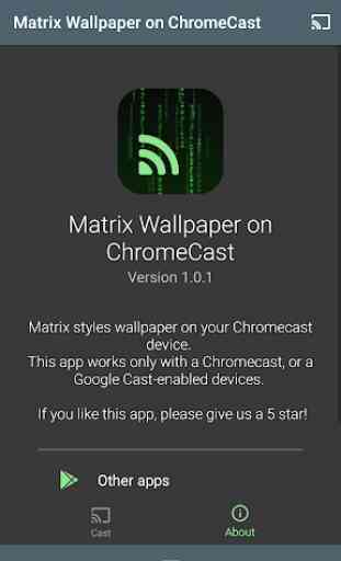 Matrix Wallpaper on Chromecast 1