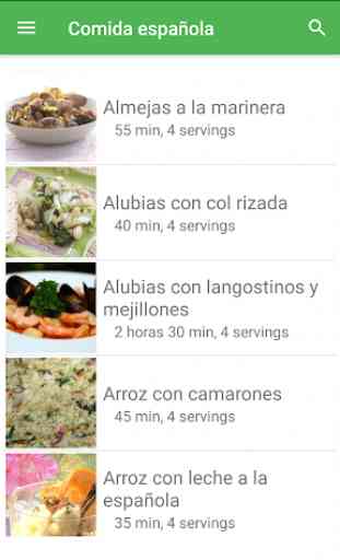 Recetas de comida española en español gratis. 1