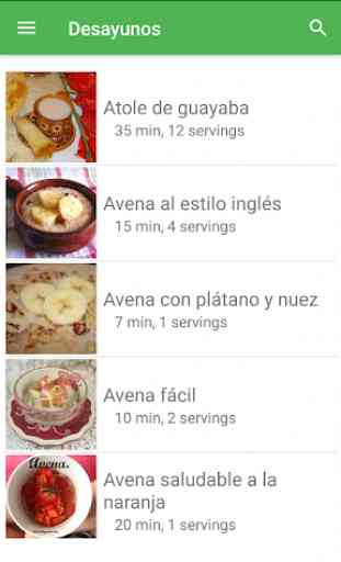 Recetas de desayunos gratis español sin internet. 1