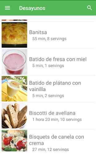 Recetas de desayunos gratis español sin internet. 3