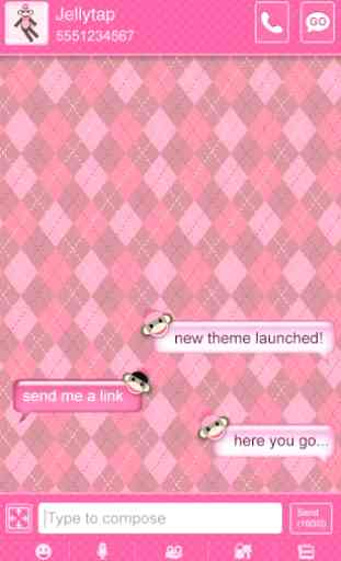 Sock Monkey Pink SMS Theme 2