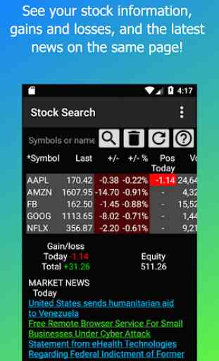 Stock Search real-time stock quotes, news, charts 1