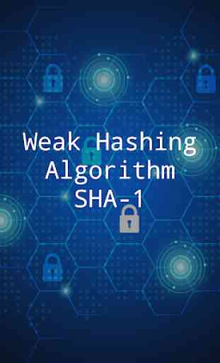 Weak Hashing Algorithm SHA-1 1