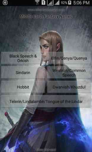 Middle Earth Fantasy Names 1