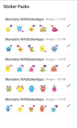 Monsters Stickers for WhatsApp - WAStickerApps 1