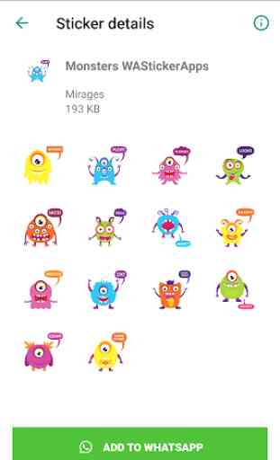 Monsters Stickers for WhatsApp - WAStickerApps 3