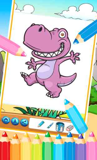 El libro para colorear Dinosaurio lindo (Dibujo Páginas) - Aprendizaje y Educación Juegos gratis y bueno para las actividades de la guardería Kids App 3