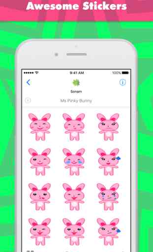 Stickers Ms Pinky Bunny de Sonam 1