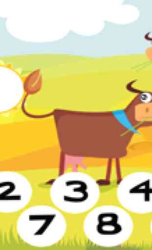 123 Animales Counting App: Caballos, Juego Libre de Los Niños Para el Aprendizaje de Las Matemáticas. Resolver Tareas de Matemáticas y Diviértete! Preparación Para la Escuela y el Jardín de la Infancia, Los Juegos Con Los Números de Serie,Kids 2