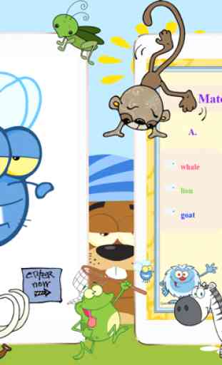 inglés juegos para niños matching tipo de animales 3