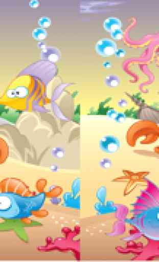 Juego para los niños de edad 2-5 sobre los animales del océano: juegos divertidos y rompecabezas para jardín de infantes, escuela preescolar o guardería con mar, agua, pez, tortuga y cangrejo 2