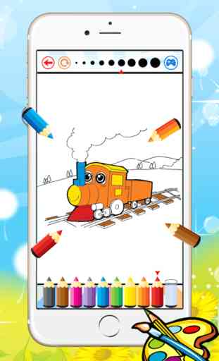 Tren para colorear libro para el cabrito - Vehículo dibujo juegos gratis, pintura y color buena 2