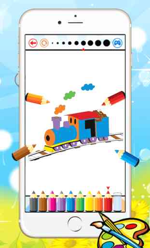 Tren para colorear libro para el cabrito - Vehículo dibujo juegos gratis, pintura y color buena 4