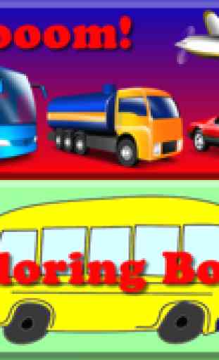 Vehículos para bebés y niños - juegos para niños - camiones, tractores, carros - Dibujos para colorear - App para niños 1