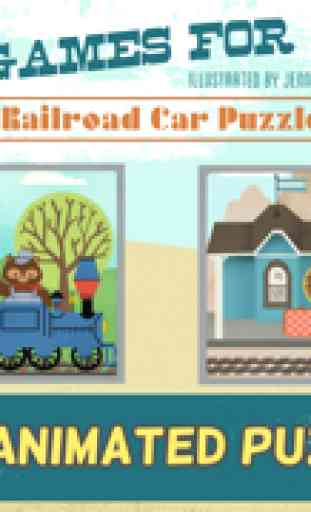 Juegos de tren para niños: Rompecabezas del Zoo 1