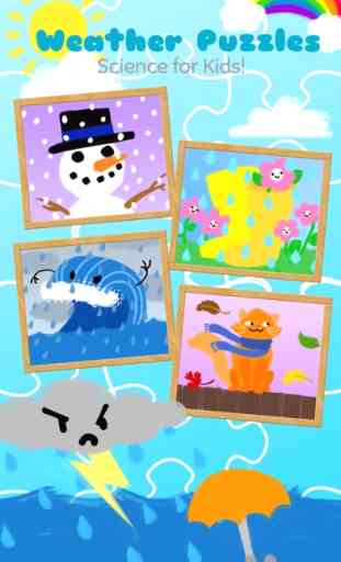 Rompecabezas del tiempo en niños pequeños y Pre-K - Ciencia para los niños! Juegos educativos sobre estaciones y clima de aprendizaje, de sol a la nieve! 1