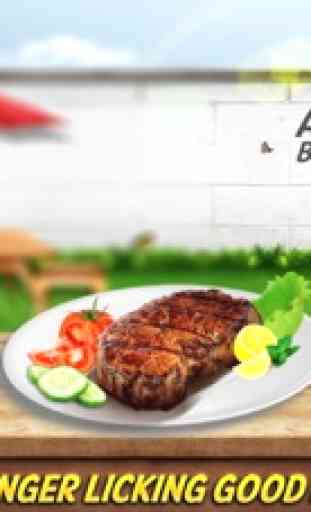 La parrilla steak BBQ americano y pinchos: juego gratis simulador de cocina de barbacoa al aire libre 3