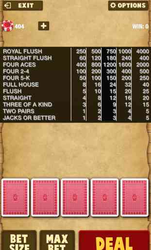 A Antiguo Tesoro Video Póker - Tarjeta Casino de Juego Libre 3