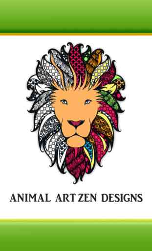 Animal Art Zen Designs - Anxiety Reliever Adult Coloring Book 1