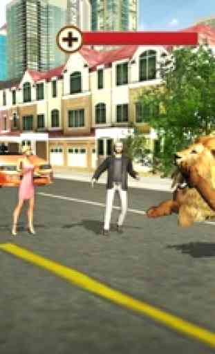 Enojado León Ataque 3D 3