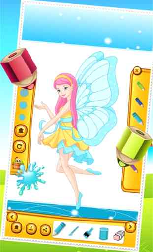 Belleza Princesa de hadas para colorear Dibujo Libro para Niños Juegos 1