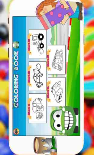 libro para colorear coche - todo en 1 juegos de super páginas de dibujo vehículo, pintura y color para niños 3
