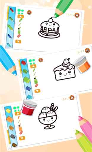 Pastel de caramelo Colorbook Educativo Juego para colorear para los niños y niños pequeños 2