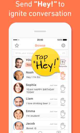 Chatear con amigos extranjeros menos de 5 segundos - Hit me up- una app que se permite chatear con amigos internacionales. 4