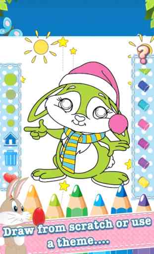 Colorear Libro Conejo Dibujo - gratis aprender pintura juegos para niños niñas 3