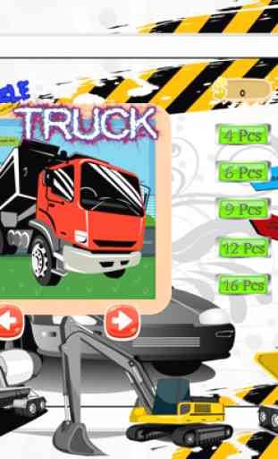 Puzzles Coche camiones y vehículos de construcción 4