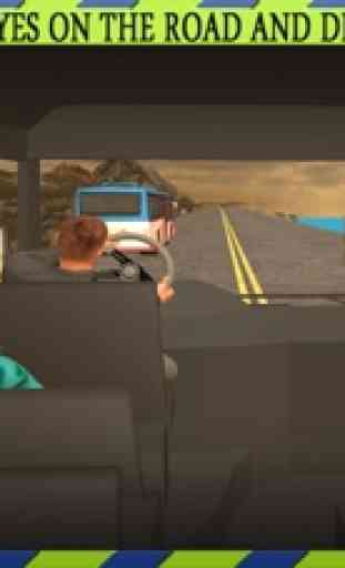 Peligroso de la montaña y de pasajeros de autobuses simulador de conducción vista de cabina - esquivar el tráfico en una carretera peligrosa 1