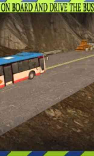 Peligroso de la montaña y de pasajeros de autobuses simulador de conducción vista de cabina - esquivar el tráfico en una carretera peligrosa 3