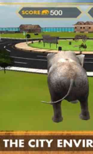 Simulador de elefante 3D - disfrutar de alboroto de la ciudad con los animales salvajes 1