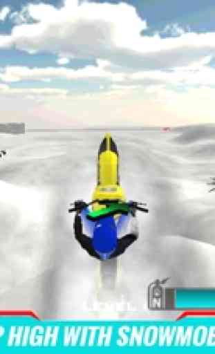 Extrema moto de nieve simulador 3D - montar la bicicleta de montaña en las colinas árticas congelados 4