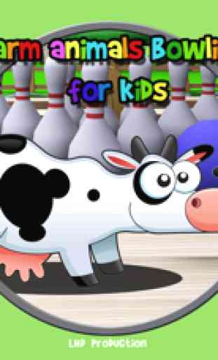 Los animales de granja y los bolos para niños - juego libre 1
