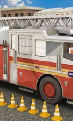 Bombero héroe Aparcamiento Simulador - 911 Emergencias Truck Driving Game 4