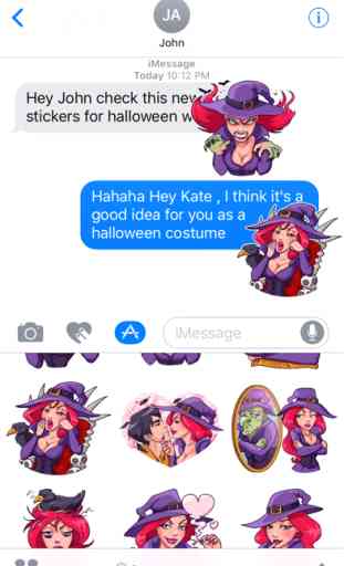Bruja de Halloween Pegatinas Emoji - para iMessage 1
