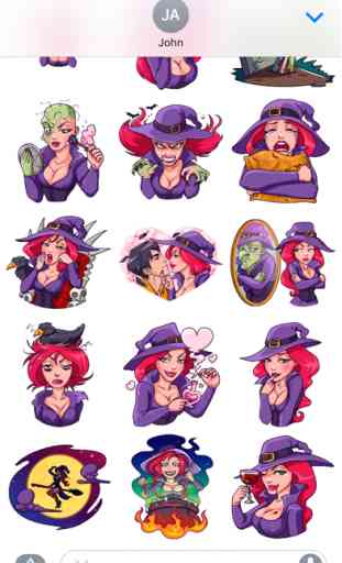 Bruja de Halloween Pegatinas Emoji - para iMessage 2