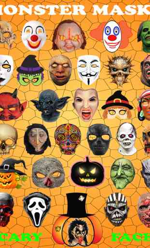 Halloween Monstruo Máscaras Photo Sticker Maker 4