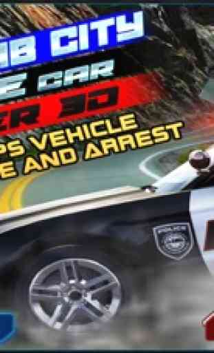 Policía Auto Chofer Perseguir Rapidez Corredor 3D 1