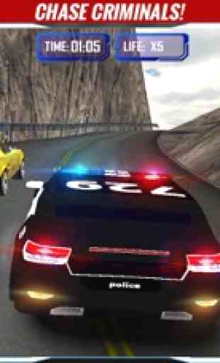 Policía Auto Chofer Perseguir Rapidez Corredor 3D 2