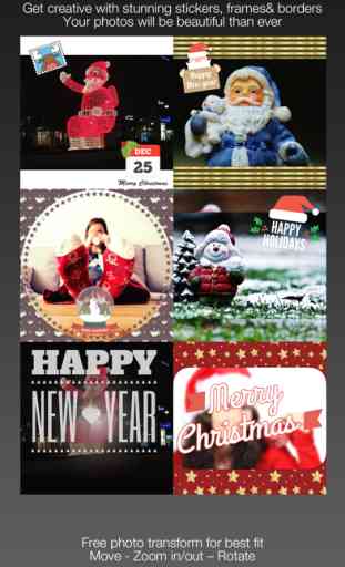 HoHoHo! Feliz Navidad y Próspero Aaño Nuevo - Añadir la etiqueta engomada y marco de fotos sobre la imagen 1