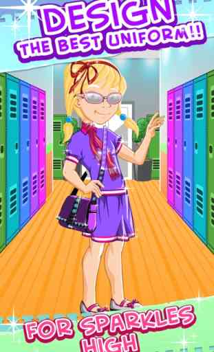 Izzy And Friends Girl Fashion Story- Sparkles High School Uniform Glam Dress Up Free Game 3