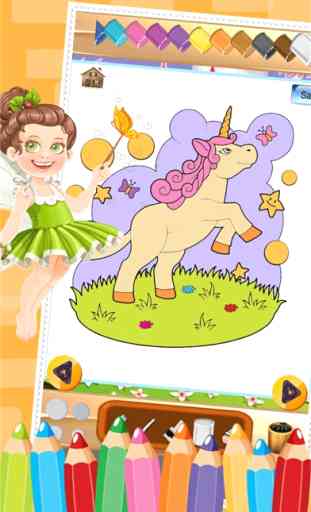Poco unicornio Color Book dibujo para colorear juego Pintura para Niños 3