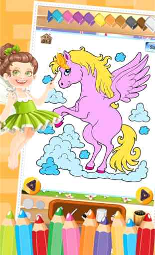 Poco unicornio Color Book dibujo para colorear juego Pintura para Niños 4