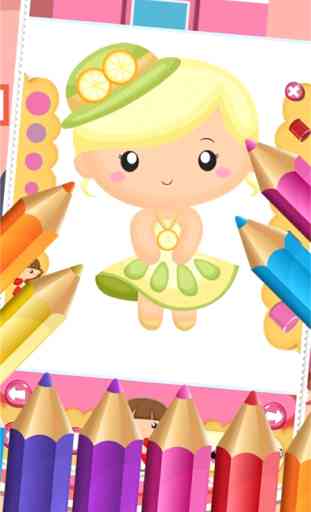 Juego Little Princess Alimentos para colorear Mundial Dibujo Story Niños 1