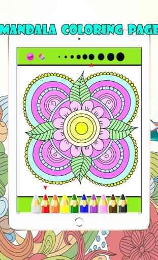 Mandalas y flores Libro de colorante para los adultos : Terapia mejor color para aliviar el estrés gratuito 4